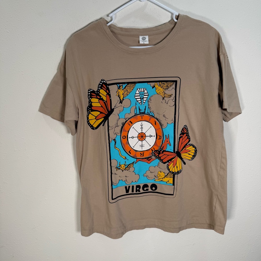 La Luna Tee Virgo Tarot Card Butterfly Sz Large Astrology Celestial Boho